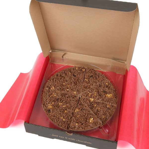 Fab Fusion chocolate pizza in a pizza box