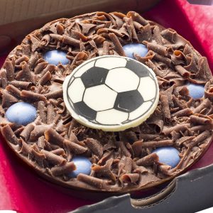 Mini football pizza close up