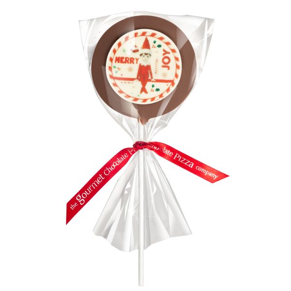 Elf on the shelf lollipop with printed decoration