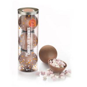 tube of 3 orange hot chocolate bombes